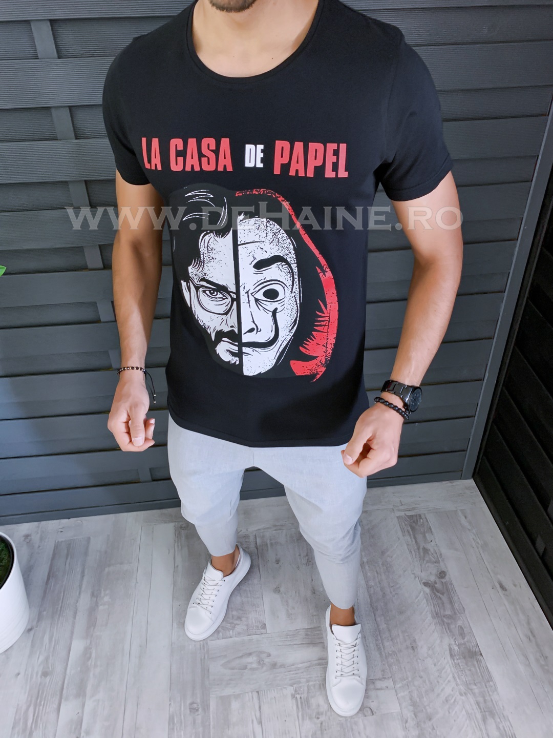 Tricou barbati slim fit negru b1277 p13-5